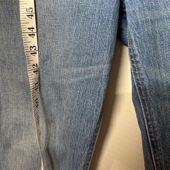 J. Crew High Rise 90s Classic Straight Distressed Blue Jeans in Rouses Wash 27 - Picture 7 of 16